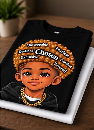 Chosen King Blonde Afro Shirt – Fearless Confident Favored Graphic Tee | Empowering Black Man Shirt | Melanin King Apparel