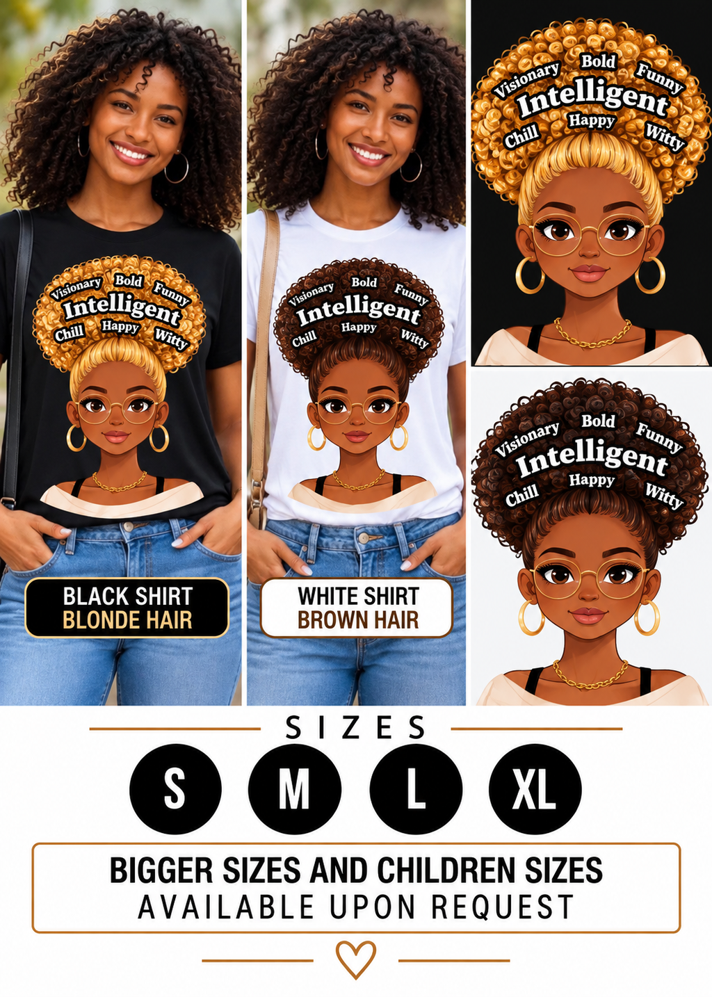 Intelligent Queen Blonde Afro Shirt – Smart Black Woman Graphic Tee | Bold Witty Happy Shirt | Melanin Empowerment Apparel