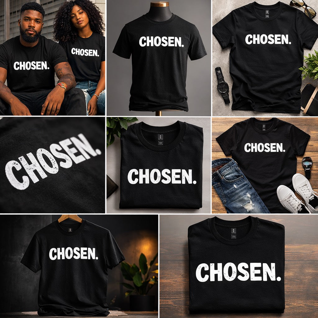 Chosen Shirt | Inspirational Graphic Tee | Faith Based Streetwear | Motivational Minimalist Shirt | Live With Purpose Tee | Unisex Empowerment Shirt