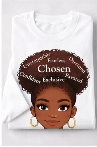 Natural Hair Chosen Queen Shirt – Black Woman Empowerment Tee | Afro Pride Shirt | Melanin Graphic Tee