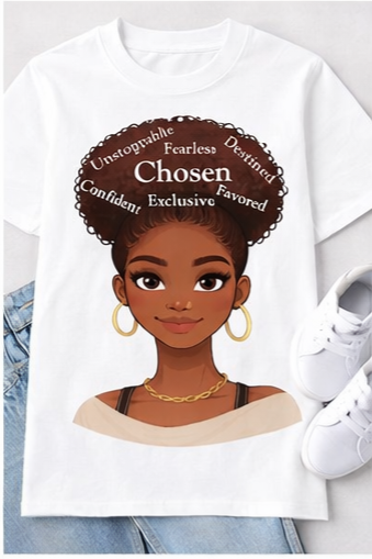 Natural Hair Chosen Queen Shirt – Black Woman Empowerment Tee | Afro Pride Shirt | Melanin Graphic Tee