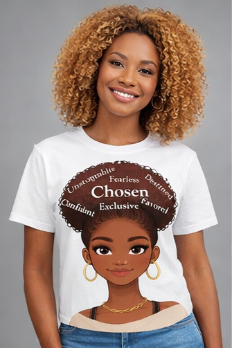 Natural Hair Chosen Queen Shirt – Black Woman Empowerment Tee | Afro Pride Shirt | Melanin Graphic Tee