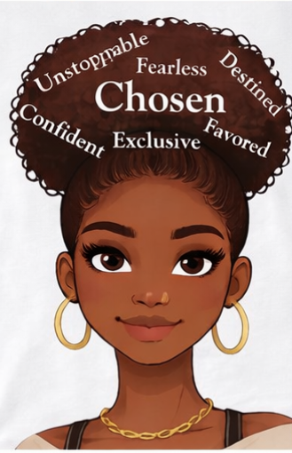 Natural Hair Chosen Queen Shirt – Black Woman Empowerment Tee | Afro Pride Shirt | Melanin Graphic Tee