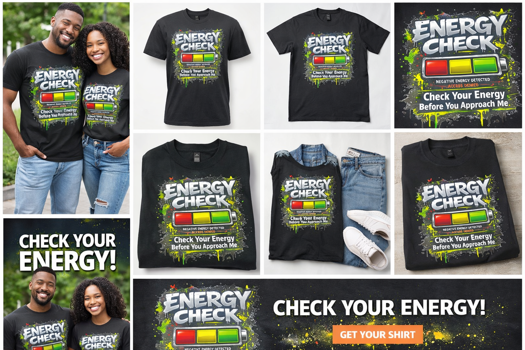 Energy Check – Check Your Energy Before You Approach Me Graphic T-Shirt