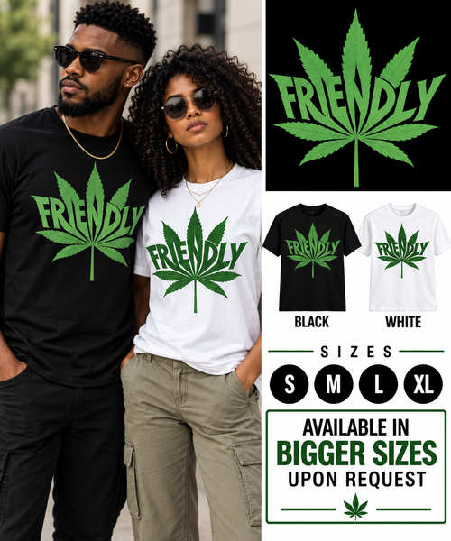 Friendly Graphic T-Shirt | Cannabis Leaf Statement Tee