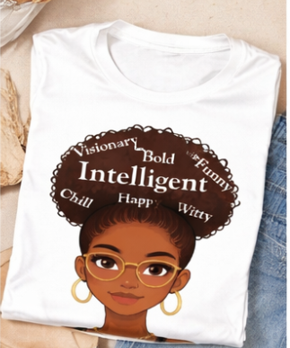 Smart Afro Queen Shirt – Intelligent Bold Witty Graphic Tee | Black Woman Empowerment Shirt | Natural Hair Pride Apparel