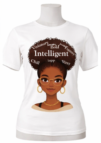 Smart Afro Queen Shirt – Intelligent Bold Witty Graphic Tee | Black Woman Empowerment Shirt | Natural Hair Pride Apparel