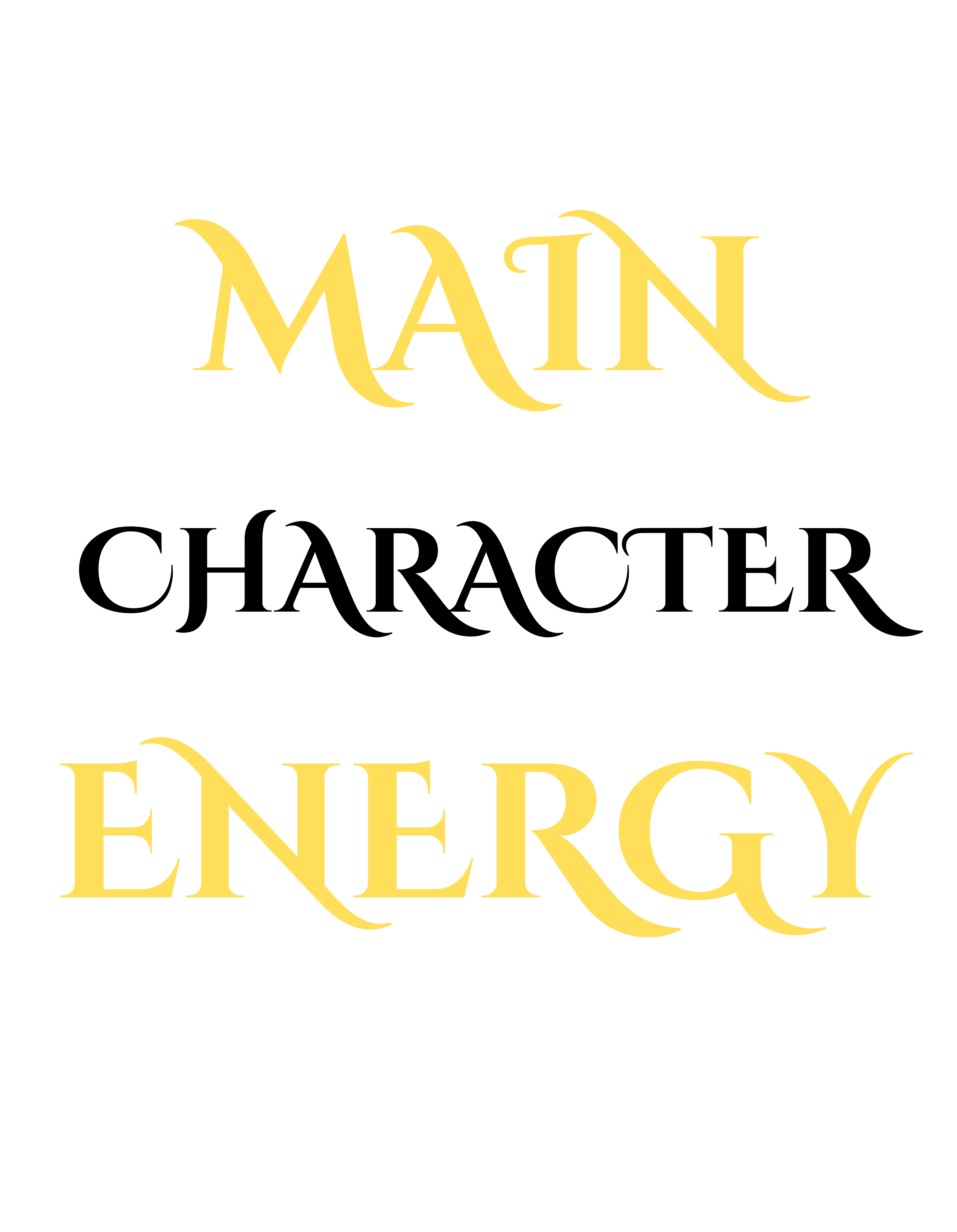Main Character Energy Shirt – Motivational Graphic Tee, Confidence Statement Shirt, Empowerment Streetwear Tee, Unisex Inspirational T-Shirt