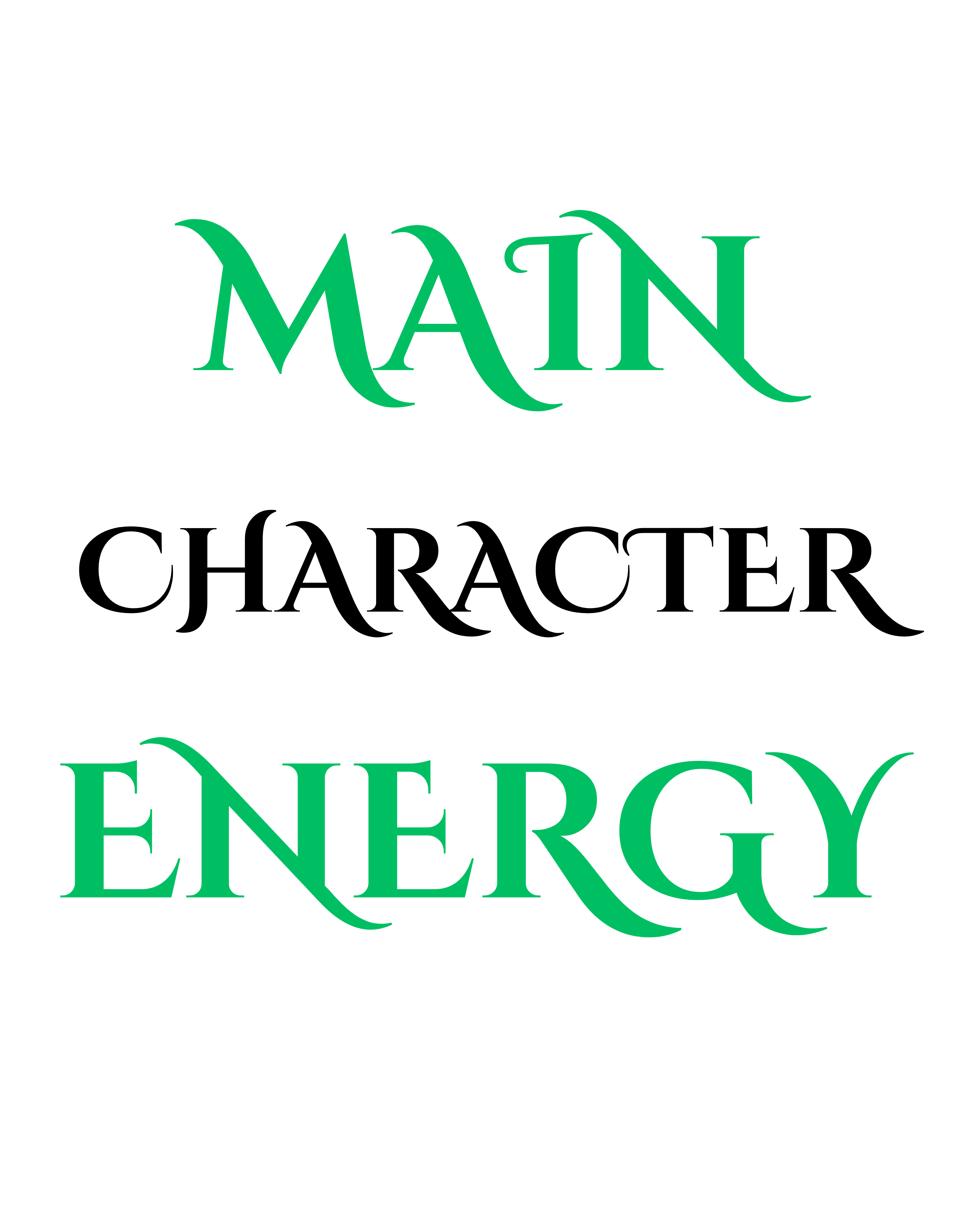 Main Character Energy Shirt – Motivational Graphic Tee, Confidence Statement Shirt, Empowerment Streetwear Tee, Unisex Inspirational T-Shirt