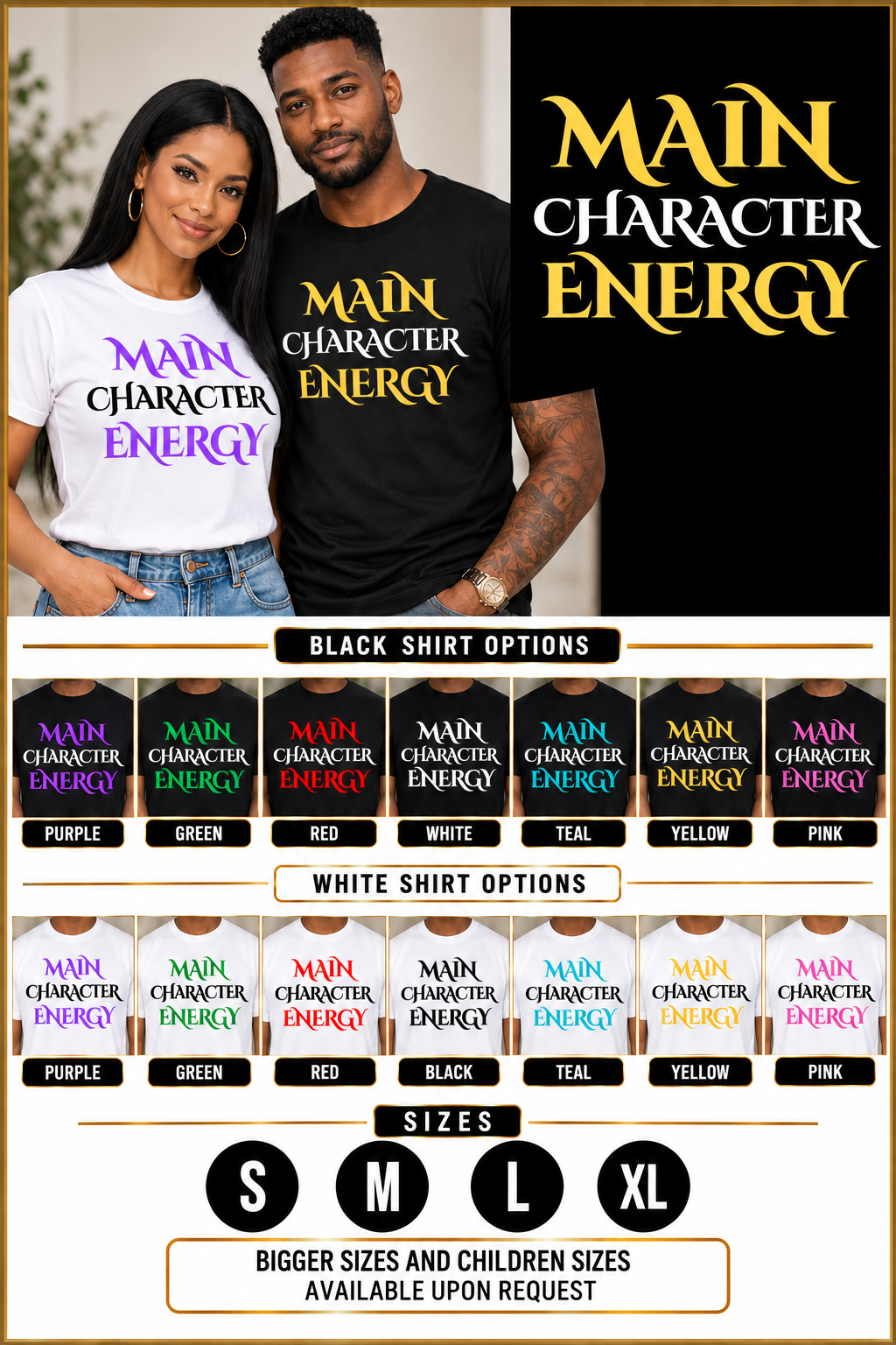 Main Character Energy Shirt – Motivational Graphic Tee, Confidence Statement Shirt, Empowerment Streetwear Tee, Unisex Inspirational T-Shirt