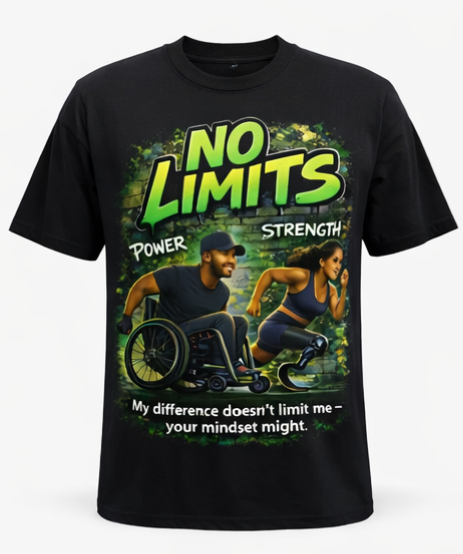 No Limits – Power & Strength Disability Awareness Graphic Tee