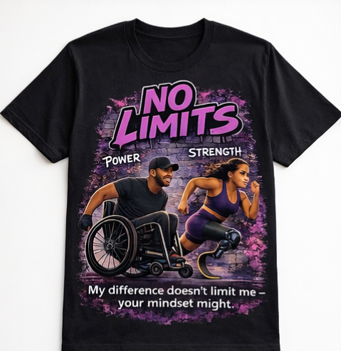 No Limits – Power & Strength Disability Awareness Graphic Tee