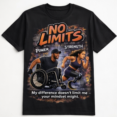 No Limits – Power & Strength Disability Awareness Graphic Tee
