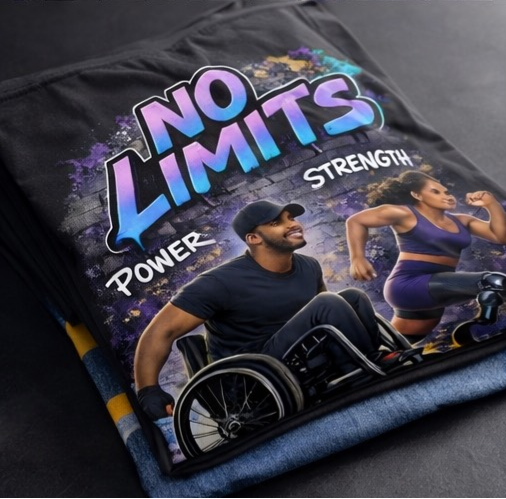 No Limits – Power & Strength Disability Awareness Graphic Tee