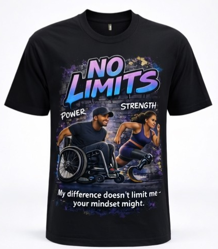 No Limits – Power & Strength Disability Awareness Graphic Tee