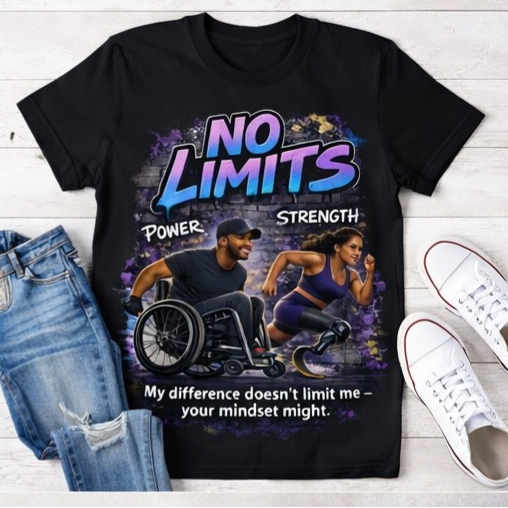 No Limits – Power & Strength Disability Awareness Graphic Tee