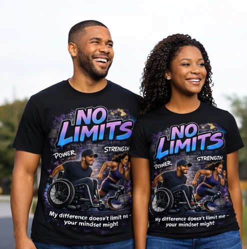No Limits – Power & Strength Disability Awareness Graphic Tee
