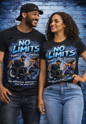 No Limits – Power & Strength Disability Awareness Graphic Tee
