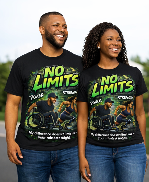 No Limits – Power & Strength Disability Awareness Graphic Tee