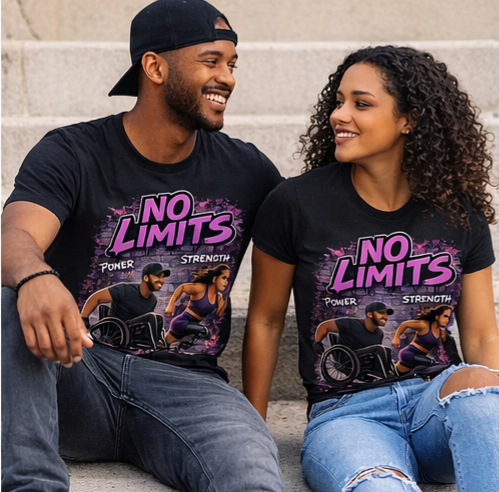 No Limits – Power & Strength Disability Awareness Graphic Tee