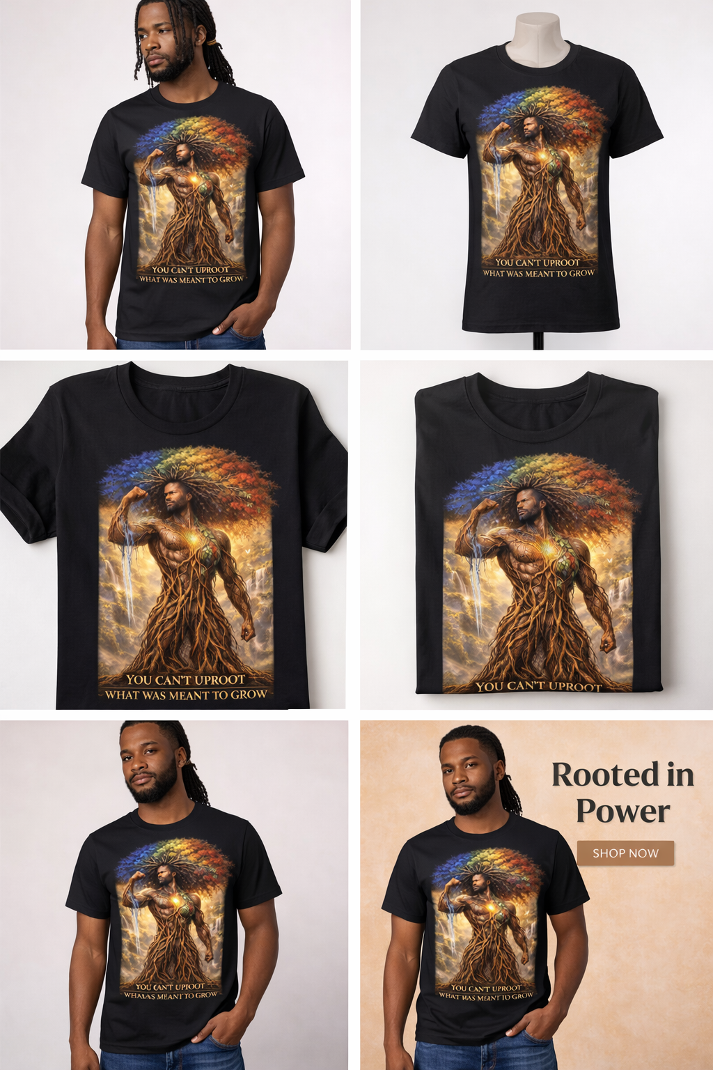 You Can’t Uproot What Was Meant to Grow Shirt, Motivational Graphic Tee, Inspirational Strength Shirt, Afrocentric Art T-Shirt, Growth Mindset Apparel Male Shirt