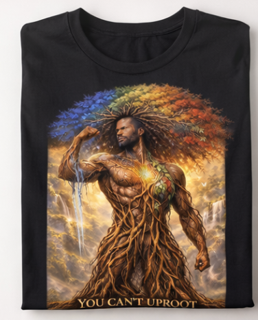 You Can’t Uproot What Was Meant to Grow Shirt, Motivational Graphic Tee, Inspirational Strength Shirt, Afrocentric Art T-Shirt, Growth Mindset Apparel Male Shirt