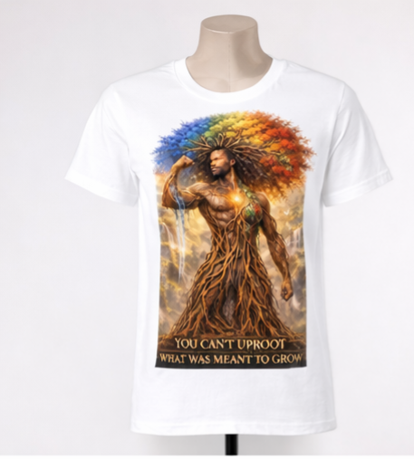 You Can’t Uproot What Was Meant to Grow Shirt, Motivational Graphic Tee, Inspirational Strength Shirt, Afrocentric Art T-Shirt, Growth Mindset Apparel Male Shirt