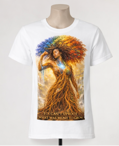 You Can’t Uproot What Was Meant to Grow Shirt, Empowerment T-Shirt, Inspirational Afro Art Tee, Growth Mindset Graphic Tee, Black Woman Art Shirt