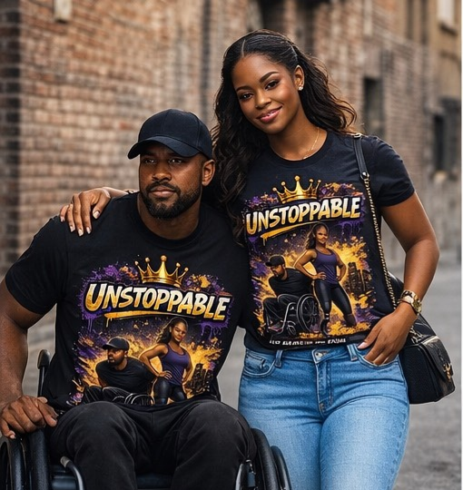 Unstoppable – No Excuses No Limits Motivational Graphic T-Shirt | Adaptive Strength & Empowerment Tee