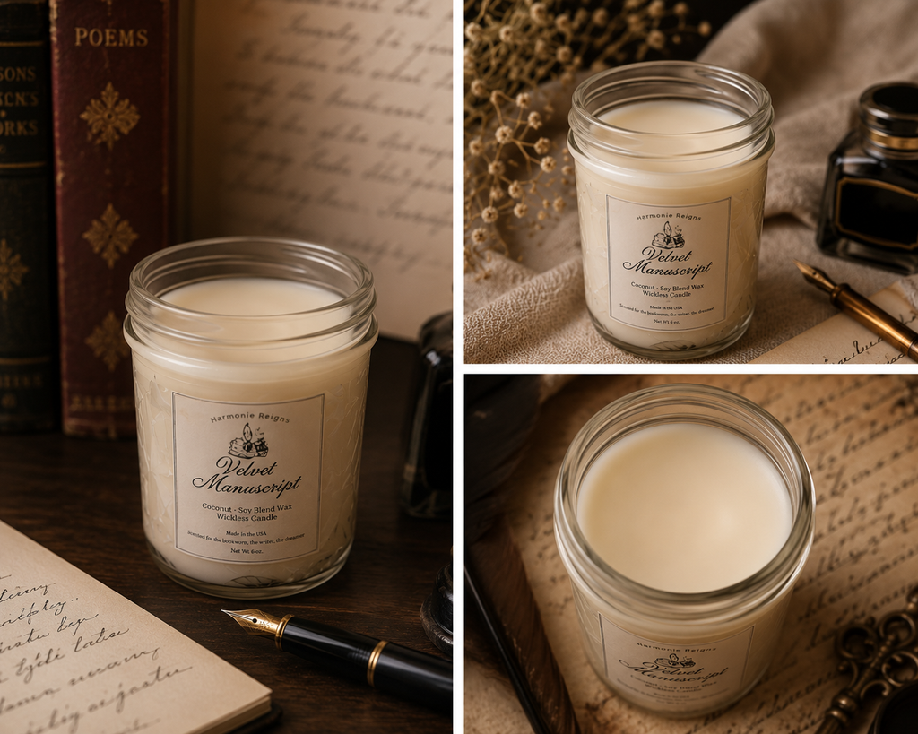 Velvet Manuscript | Wickless Candle- Large