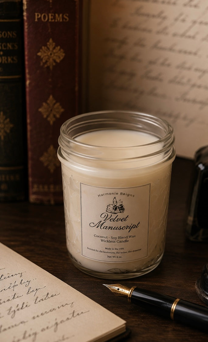 Velvet Manuscript | Wickless Candle- Large