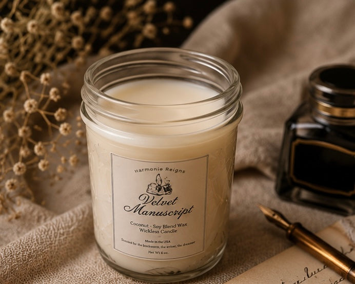 Velvet Manuscript | Wickless Candle- Large
